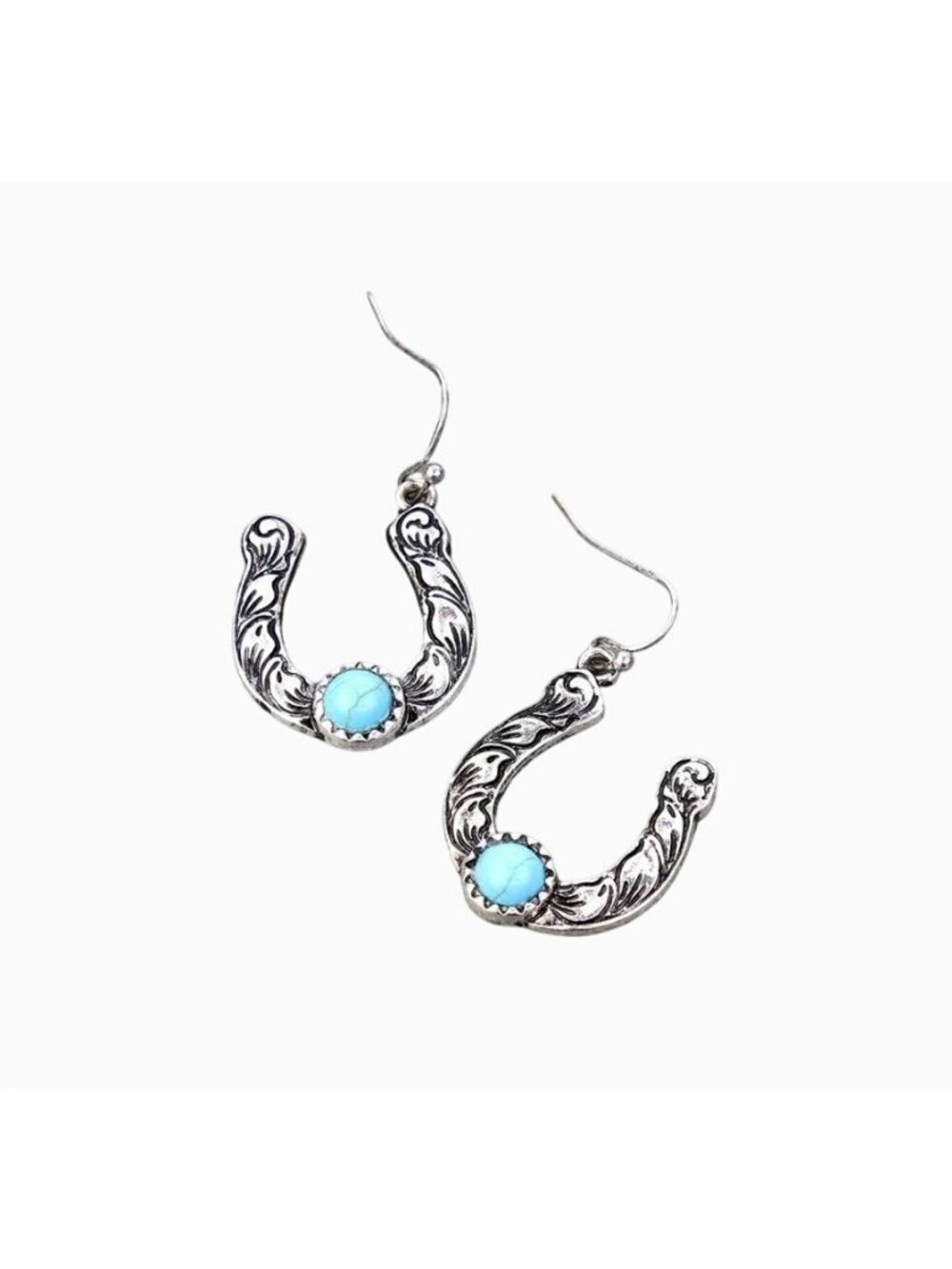 Western Horseshoe Dangle Earrings - SE3263SBTQ